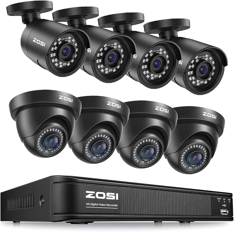 ZOSI 5MP Lite Security System with AI Detection, 8 Weatherproof Camera