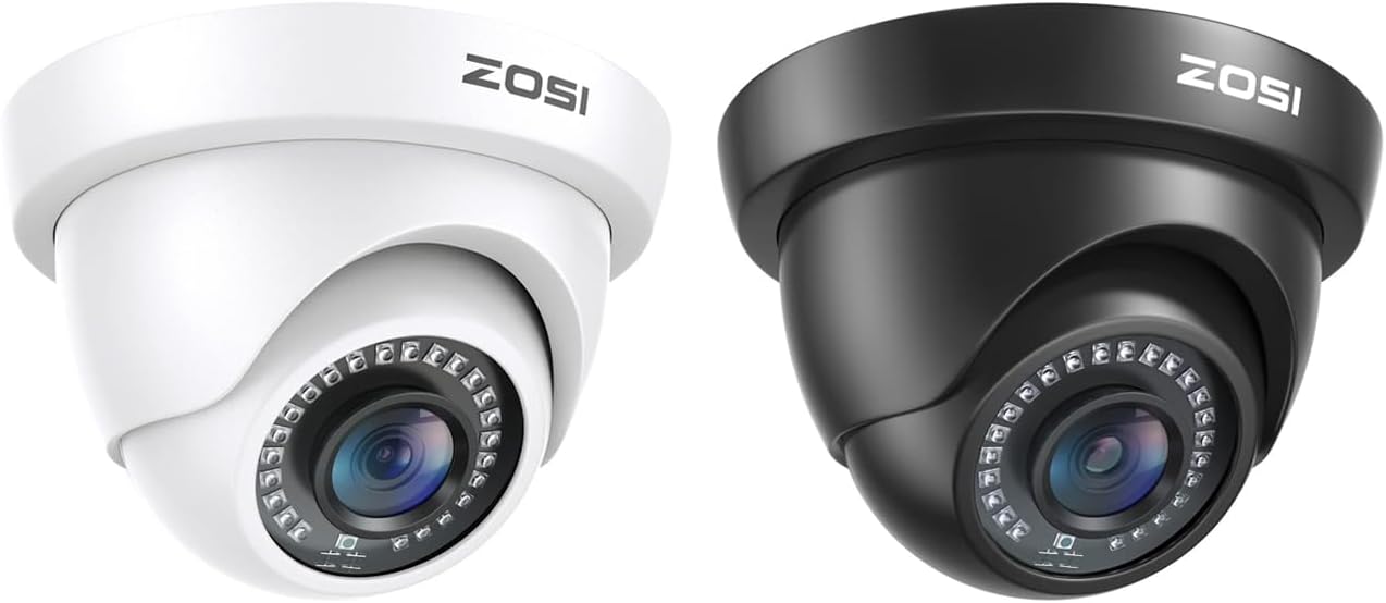 ZOSI 2-Pack 2MP 1080P Hybrid 4-in-1 Outdoor Indoor CCTV Cameras with 8