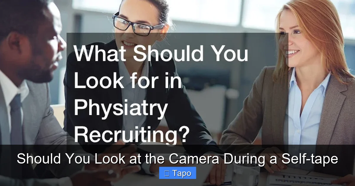 Should You Look at the Camera During a Self-tape