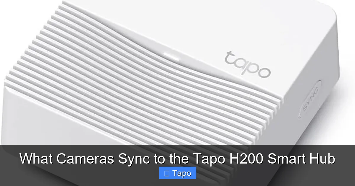 What Cameras Sync to the Tapo H200 Smart Hub