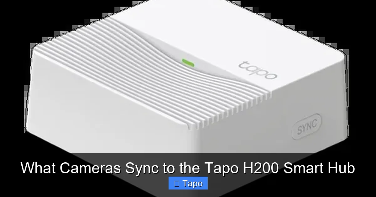 What Cameras Sync to the Tapo H200 Smart Hub