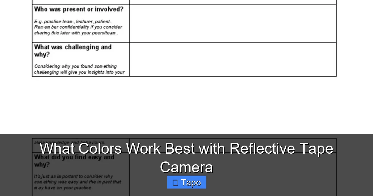 What Colors Work Best with Reflective Tape Camera