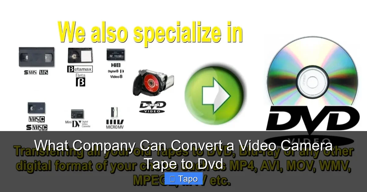 What Company Can Convert a Video Camera Tape to Dvd