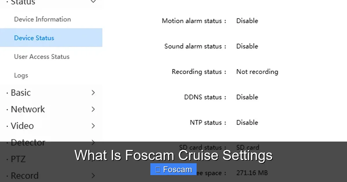 What Is Foscam Cruise Settings