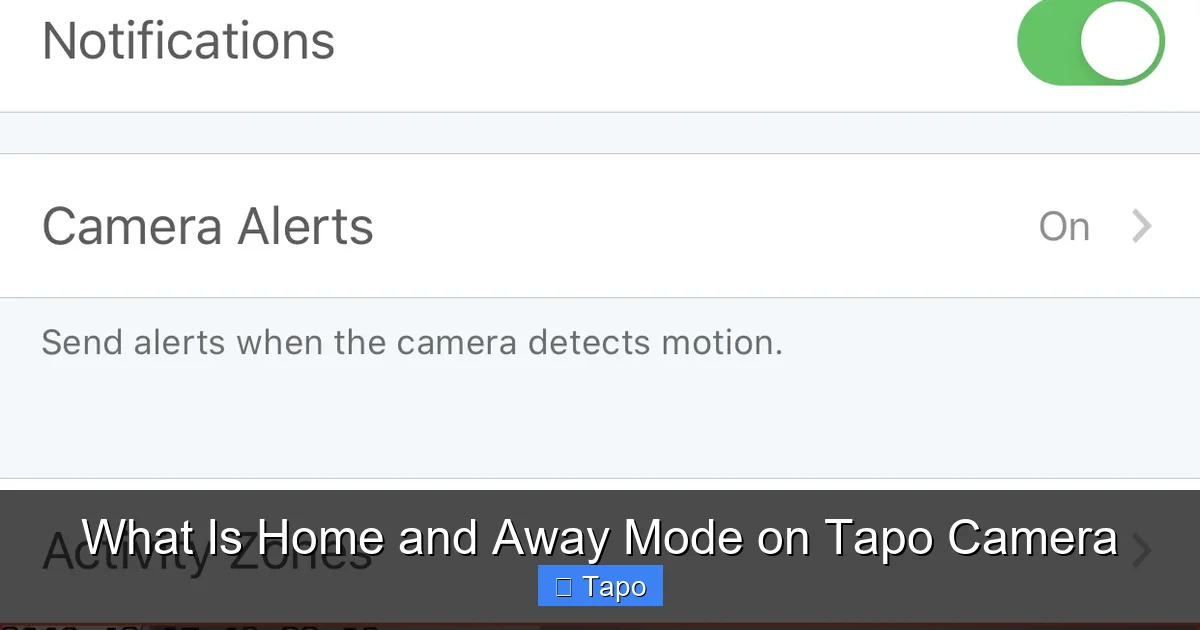 What Is Home and Away Mode on Tapo Camera
