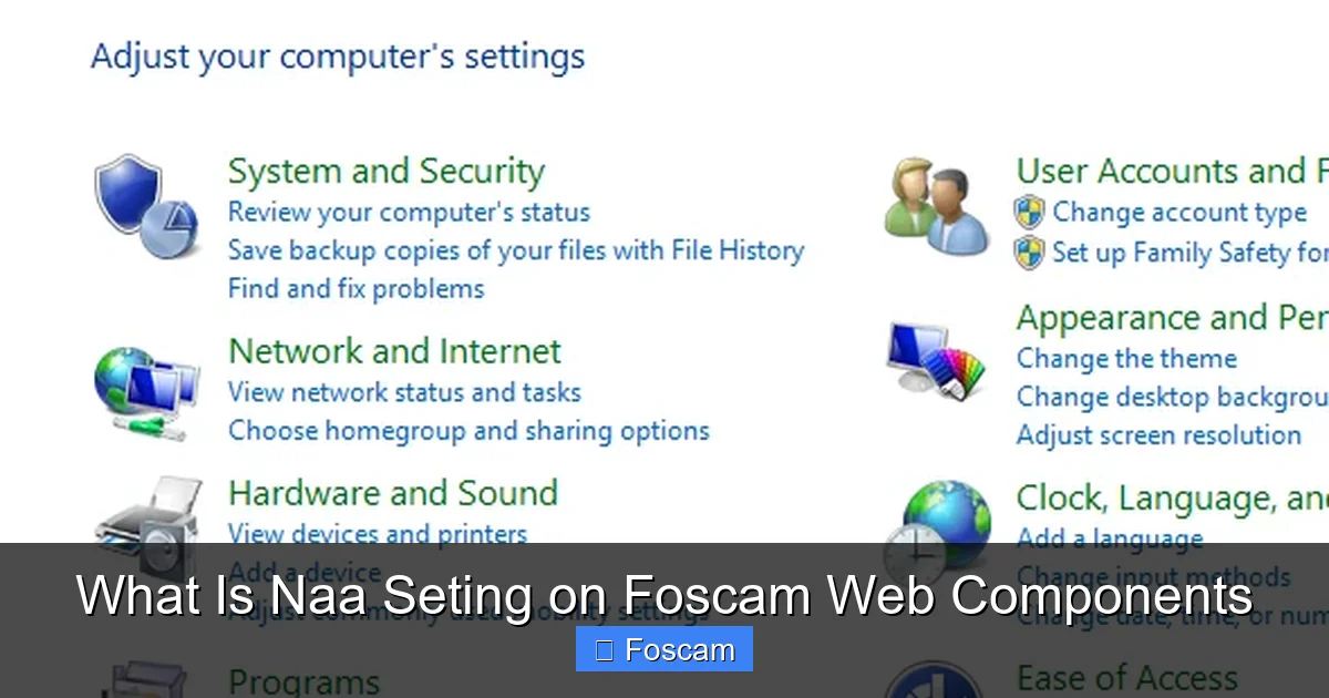 What Is Naa Seting on Foscam Web Components