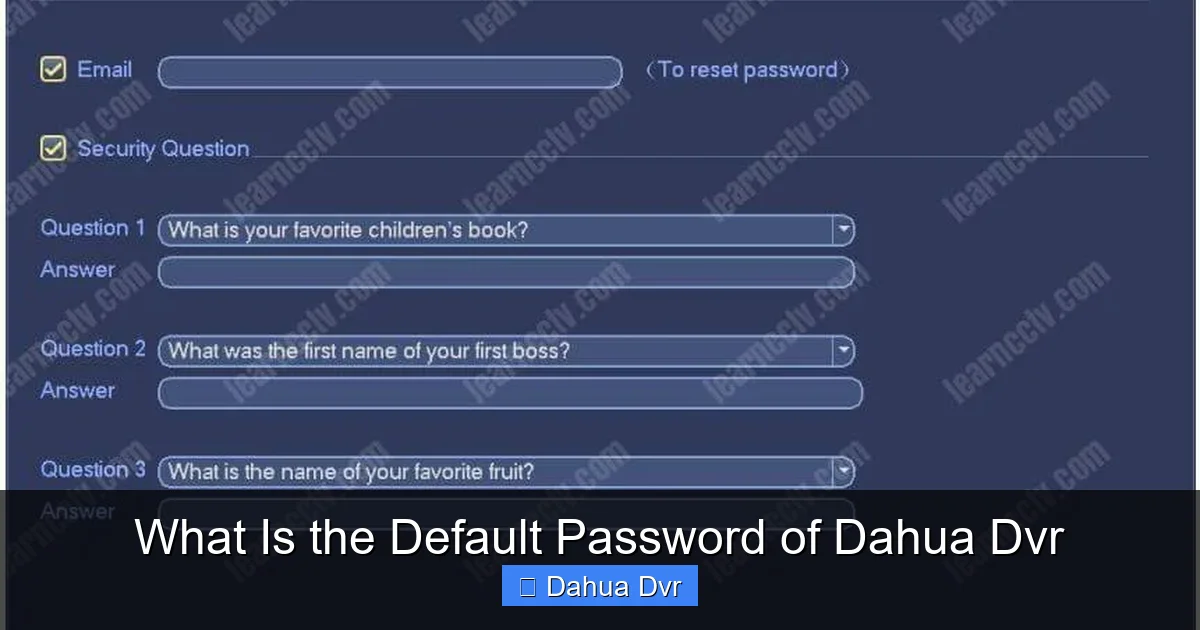 What Is the Default Password of Dahua Dvr