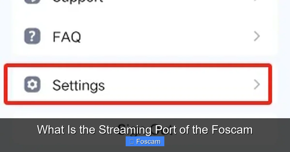 What Is the Streaming Port of the Foscam