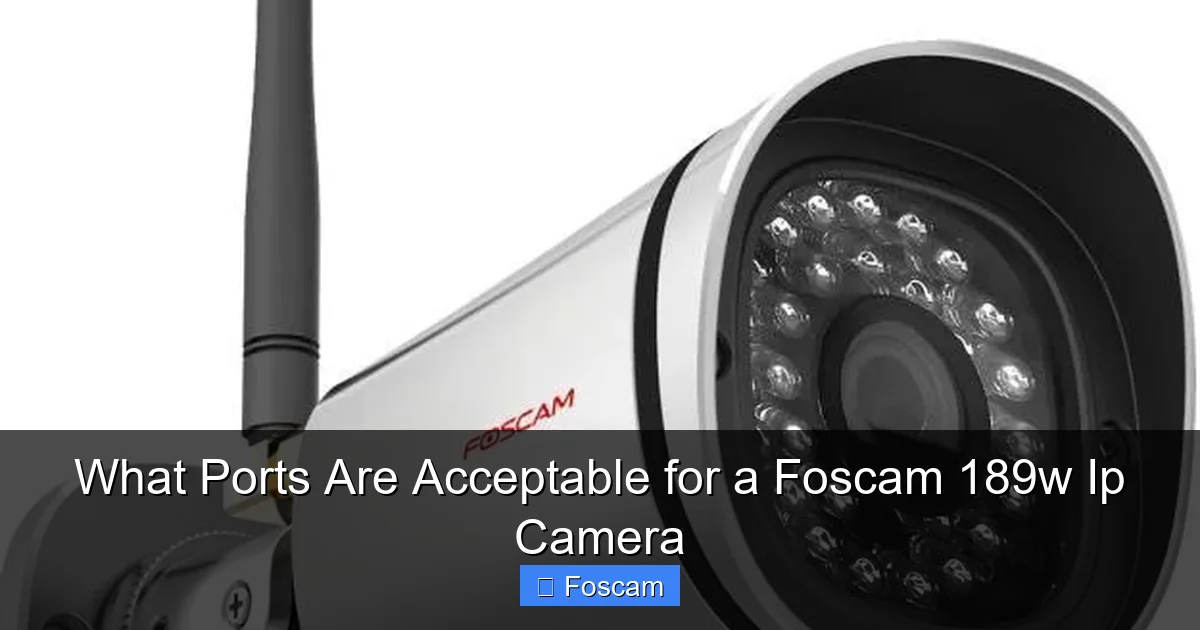 What Ports Are Acceptable for a Foscam 189w Ip Camera