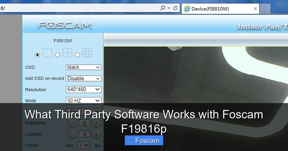 What Third Party Software Works with Foscam F19816p