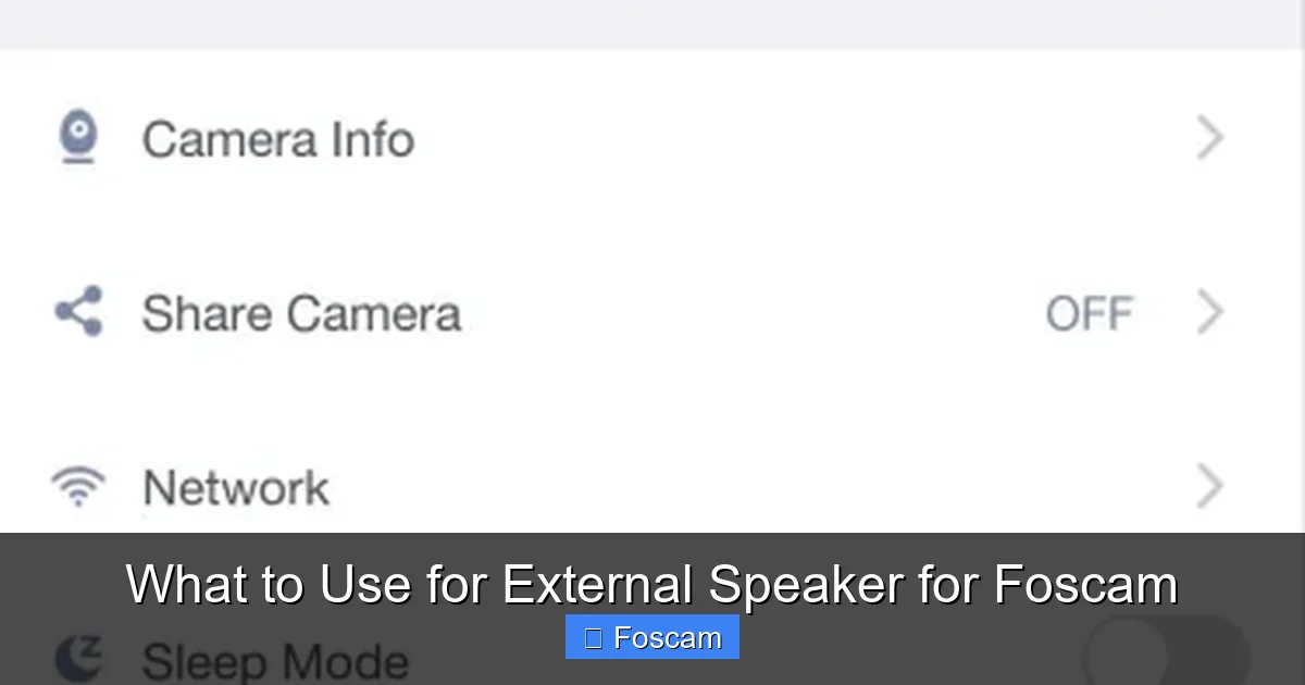 What to Use for External Speaker for Foscam