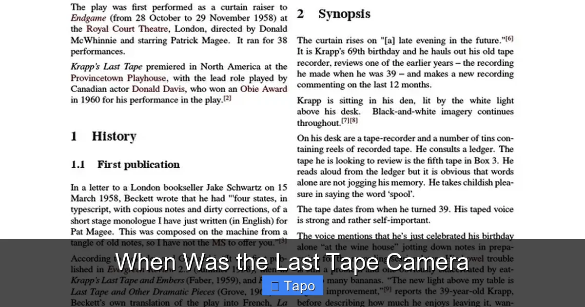 When Was the Last Tape Camera