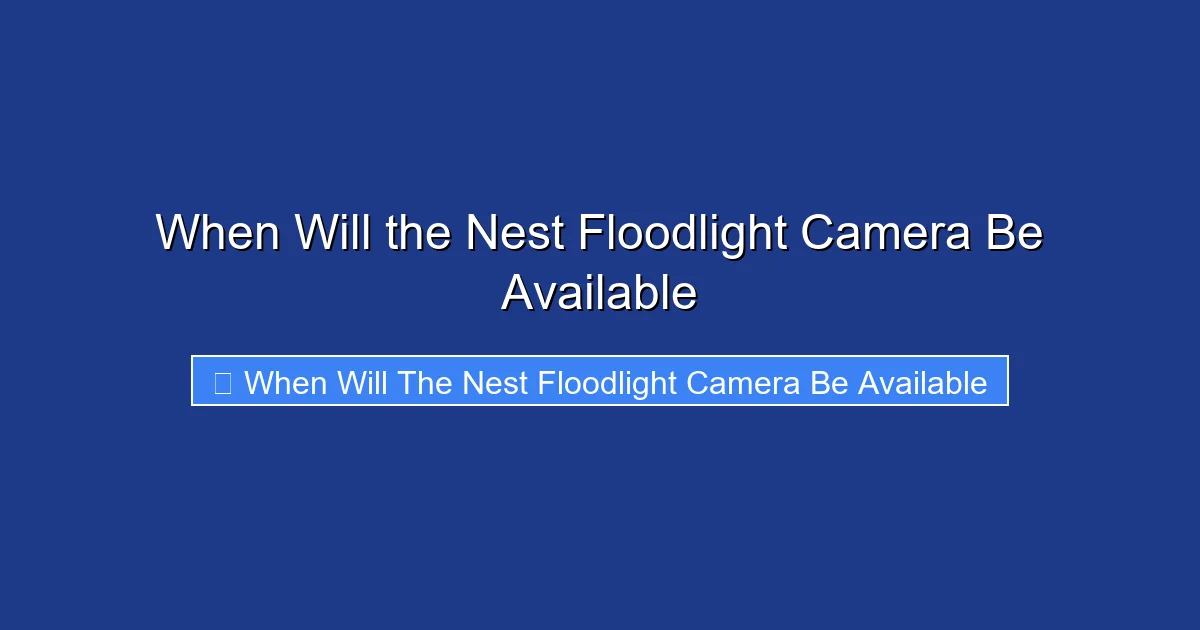When Will the Nest Floodlight Camera Be Available