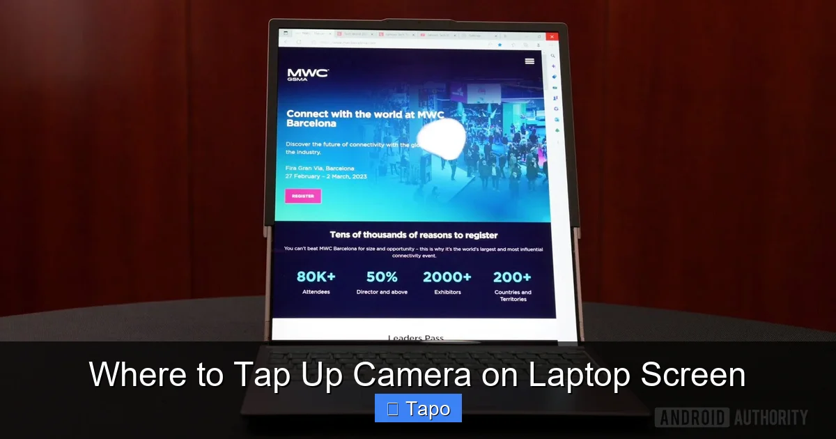 Where to Tap Up Camera on Laptop Screen