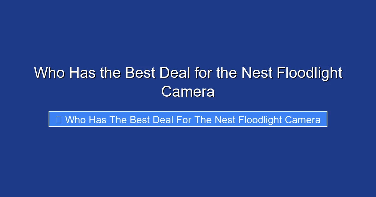 Who Has the Best Deal for the Nest Floodlight Camera