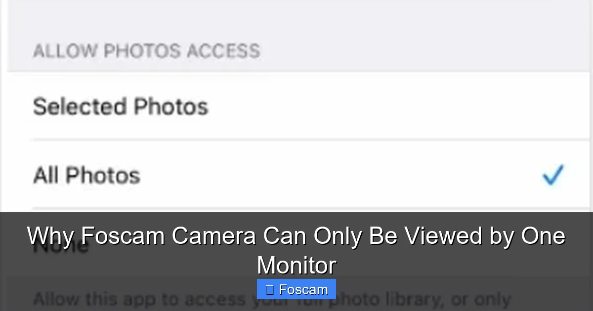 Why Foscam Camera Can Only Be Viewed by One Monitor