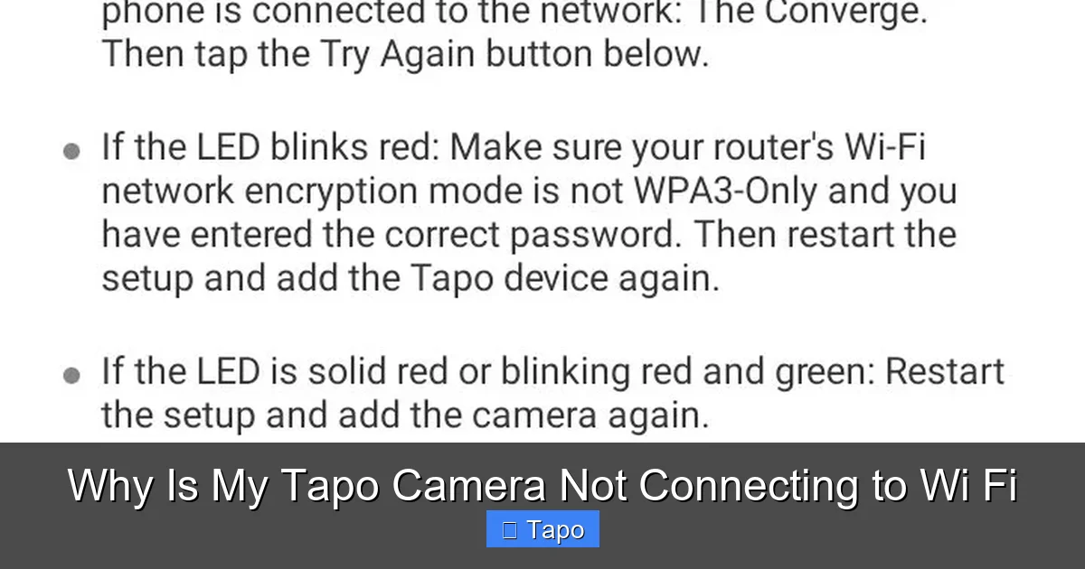 Why Is My Tapo Camera Not Connecting to Wi Fi