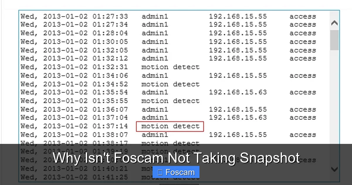 Why Isn't Foscam Not Taking Snapshot