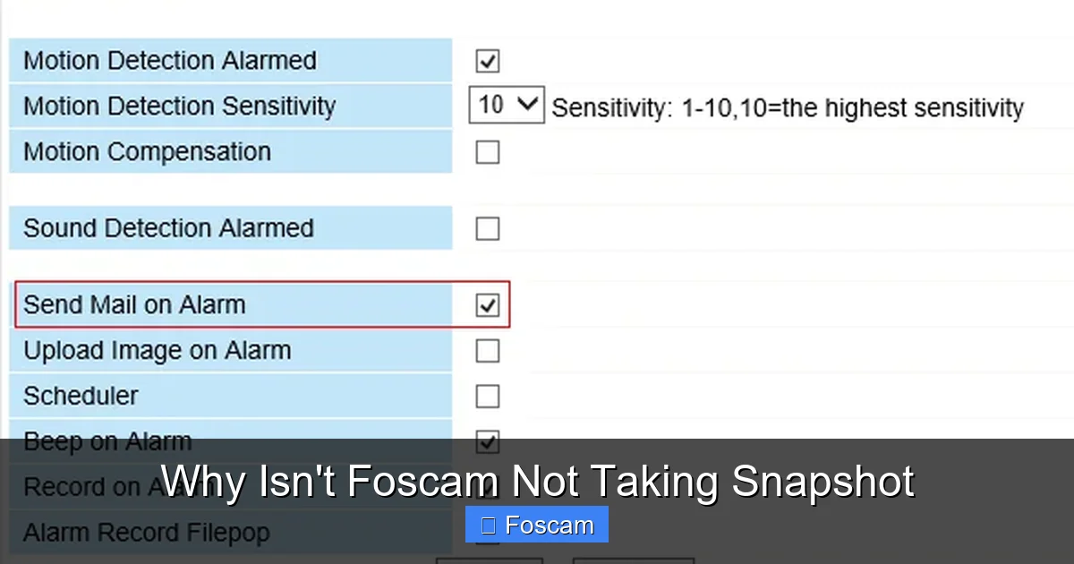 Why Isn't Foscam Not Taking Snapshot