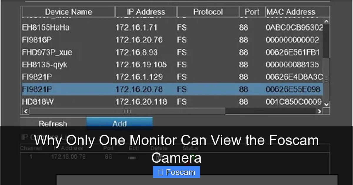 Why Only One Monitor Can View the Foscam Camera