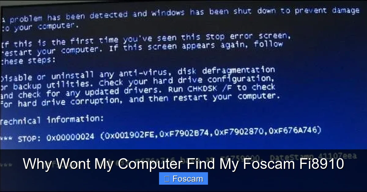 Why Wont My Computer Find My Foscam Fi8910
