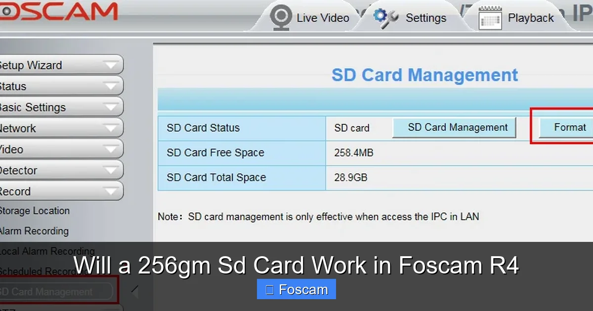 Will a 256gm Sd Card Work in Foscam R4