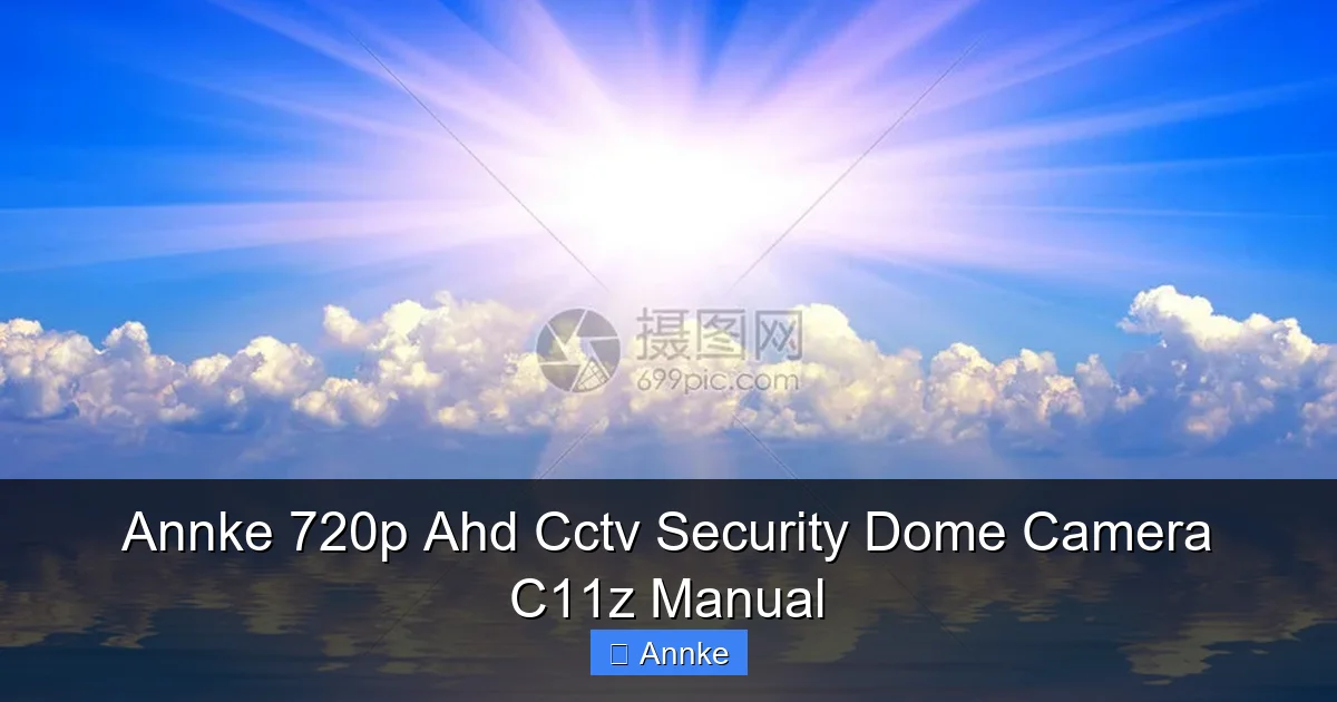Annke 720p Ahd Cctv Security Dome Camera C11z Manual