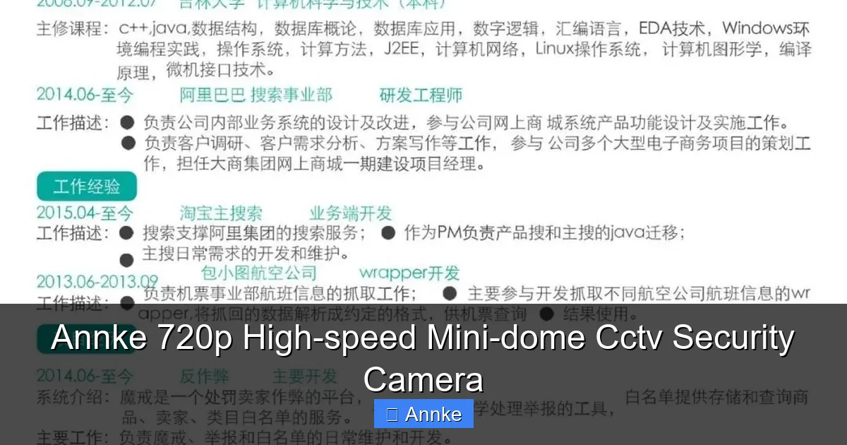 Annke 720p High-speed Mini-dome Cctv Security Camera