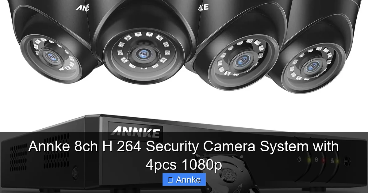 Annke 8ch H 264 Security Camera System with 4pcs 1080p