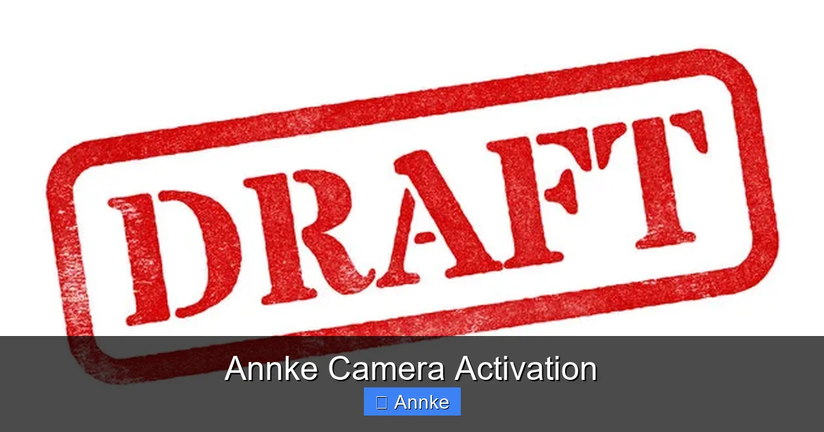 Annke Camera Activation