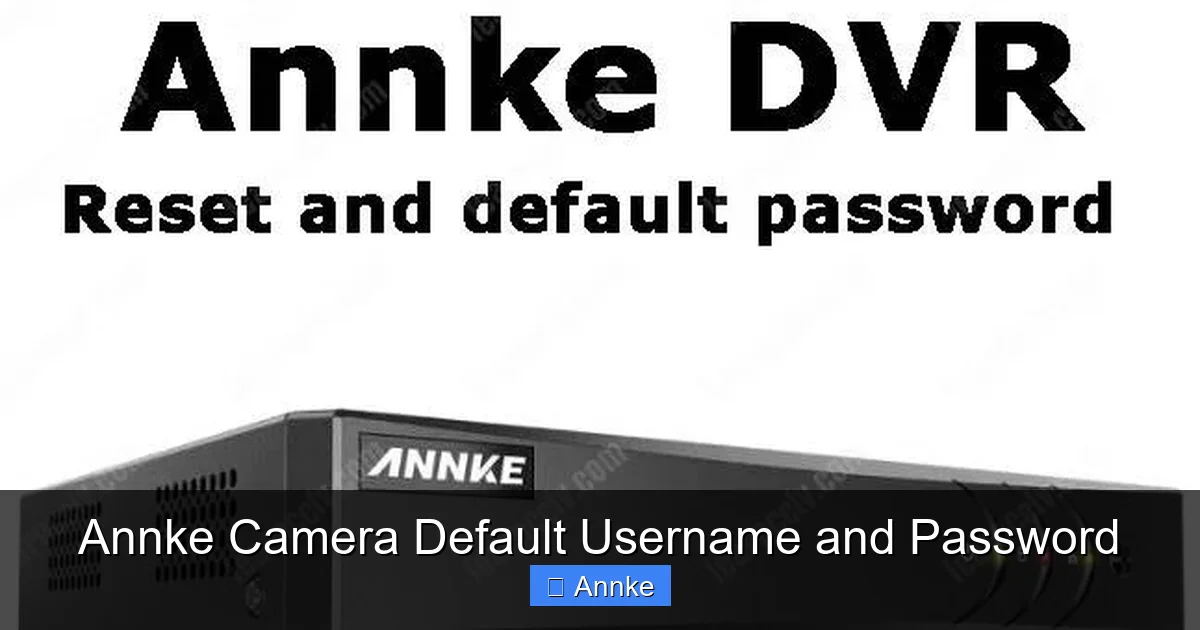 Annke Camera Default Username and Password