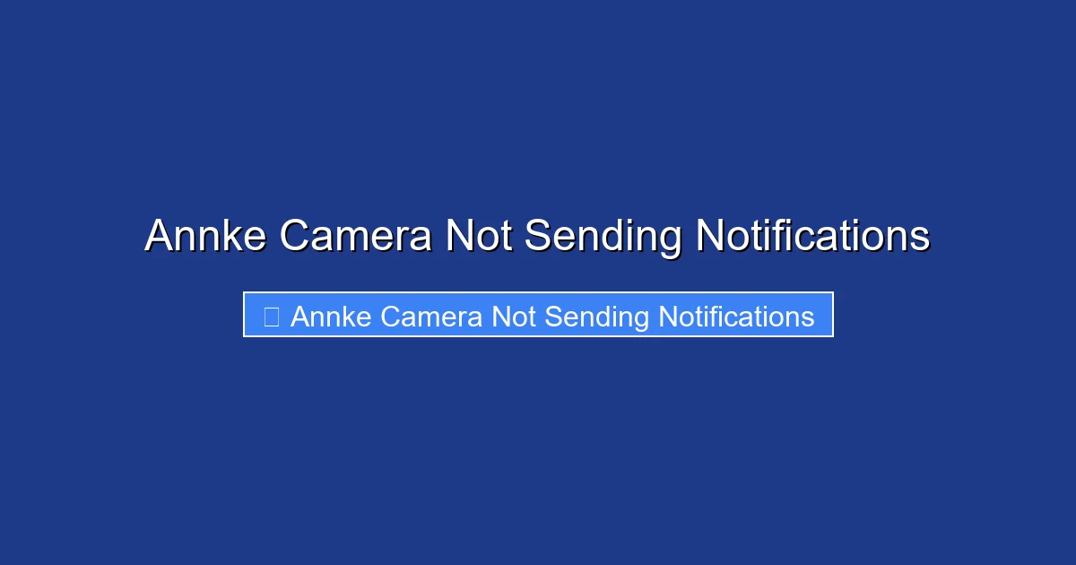Annke Camera Not Sending Notifications