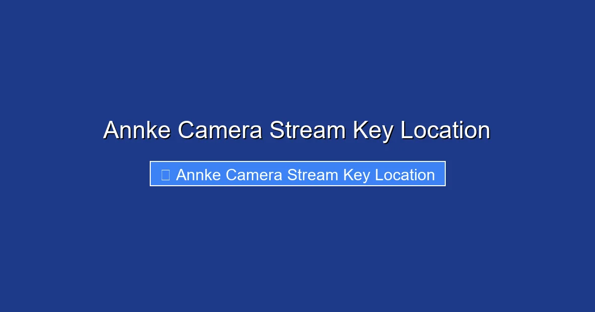 Annke Camera Stream Key Location