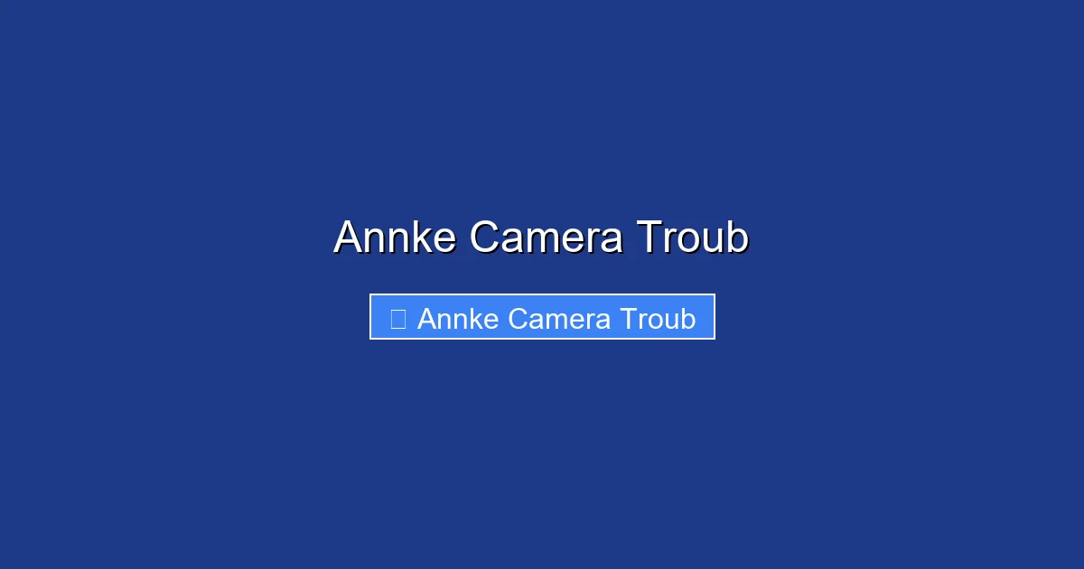 Annke Camera Troub