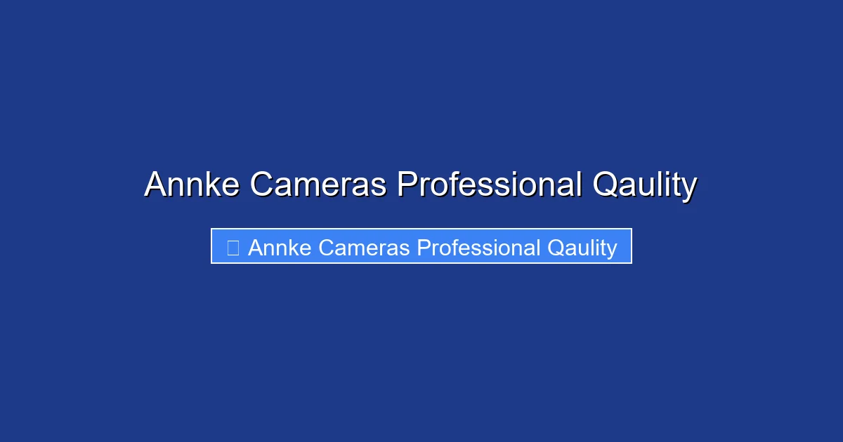 Annke Cameras Professional Qaulity