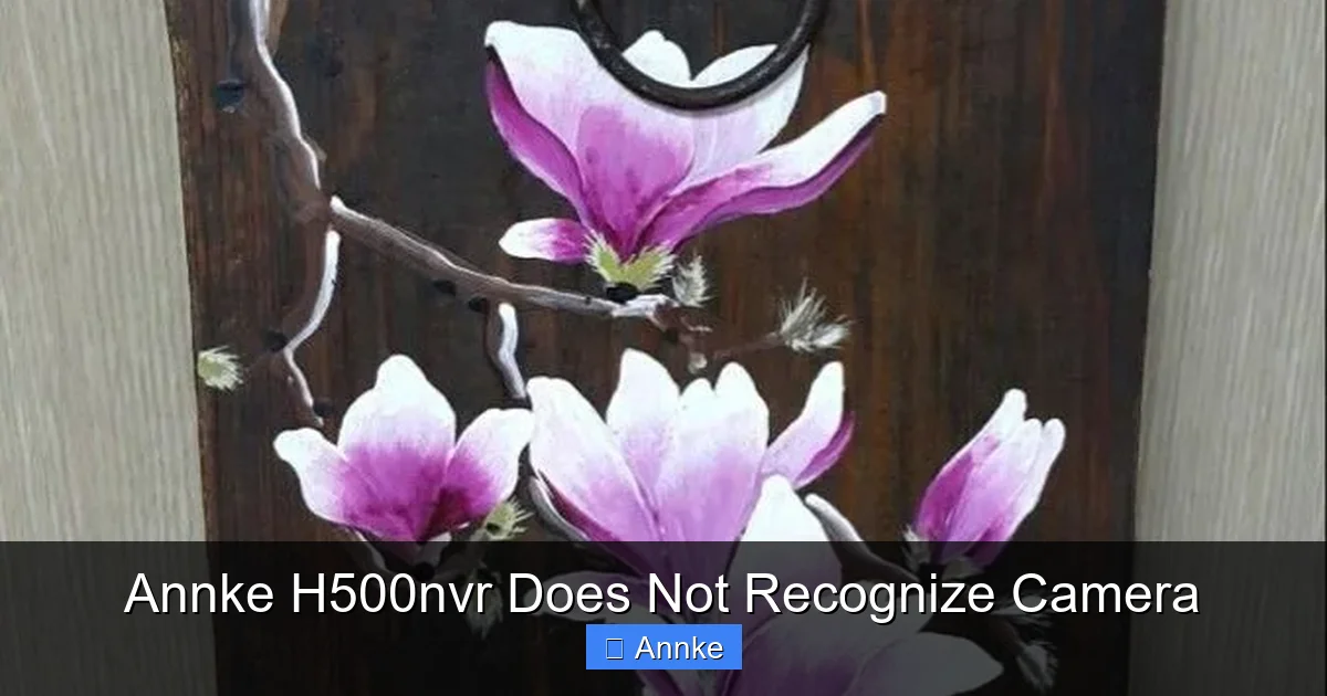 Annke H500nvr Does Not Recognize Camera