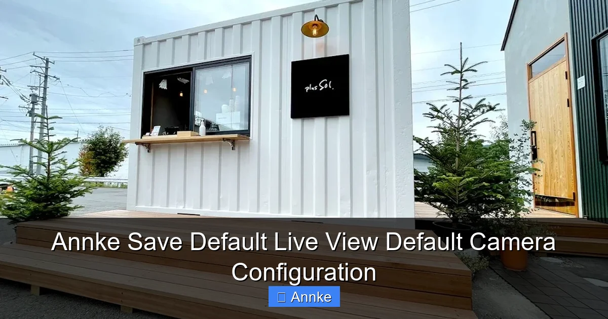 Annke Save Default Live View Default Camera Configuration