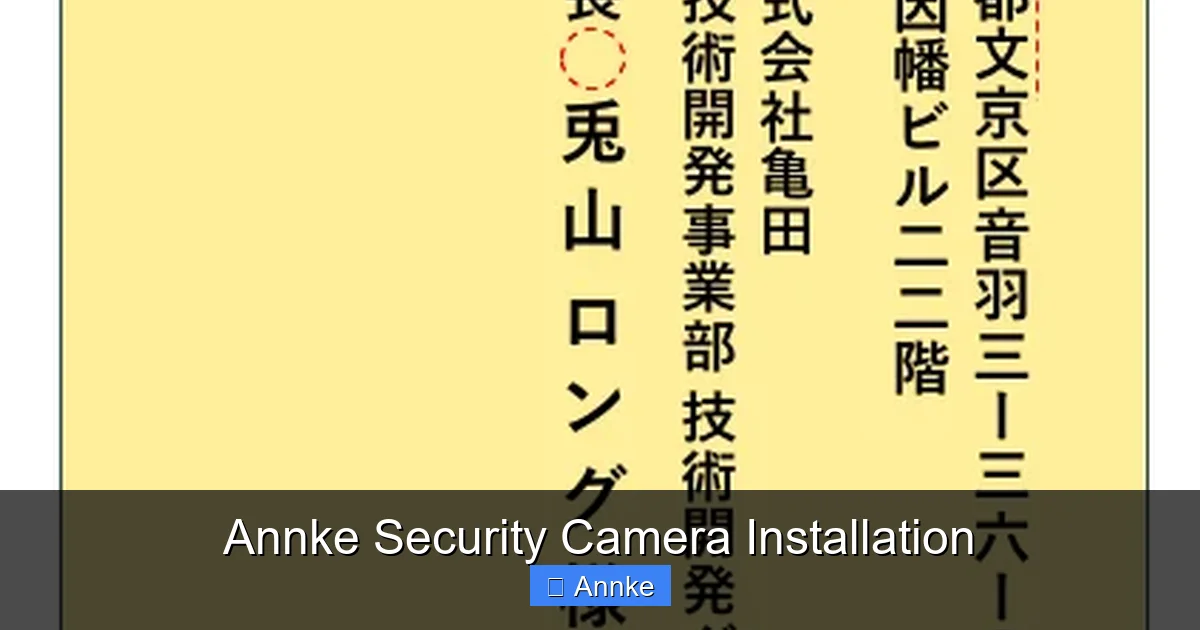 Annke Security Camera Installation
