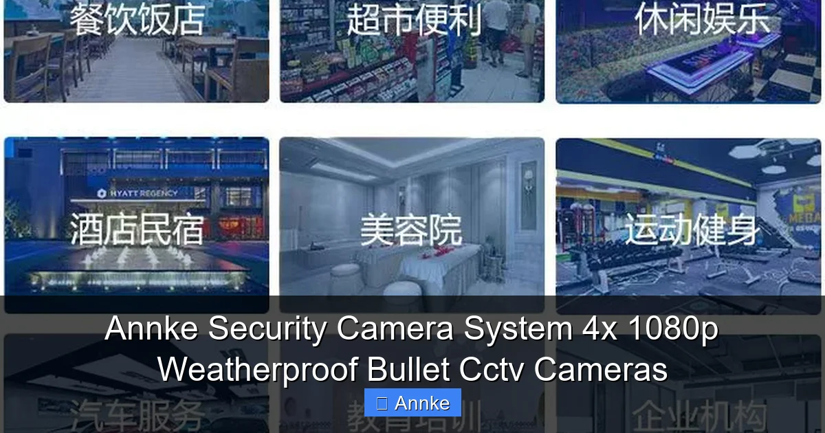 Annke Security Camera System 4x 1080p Weatherproof Bullet Cctv Cameras