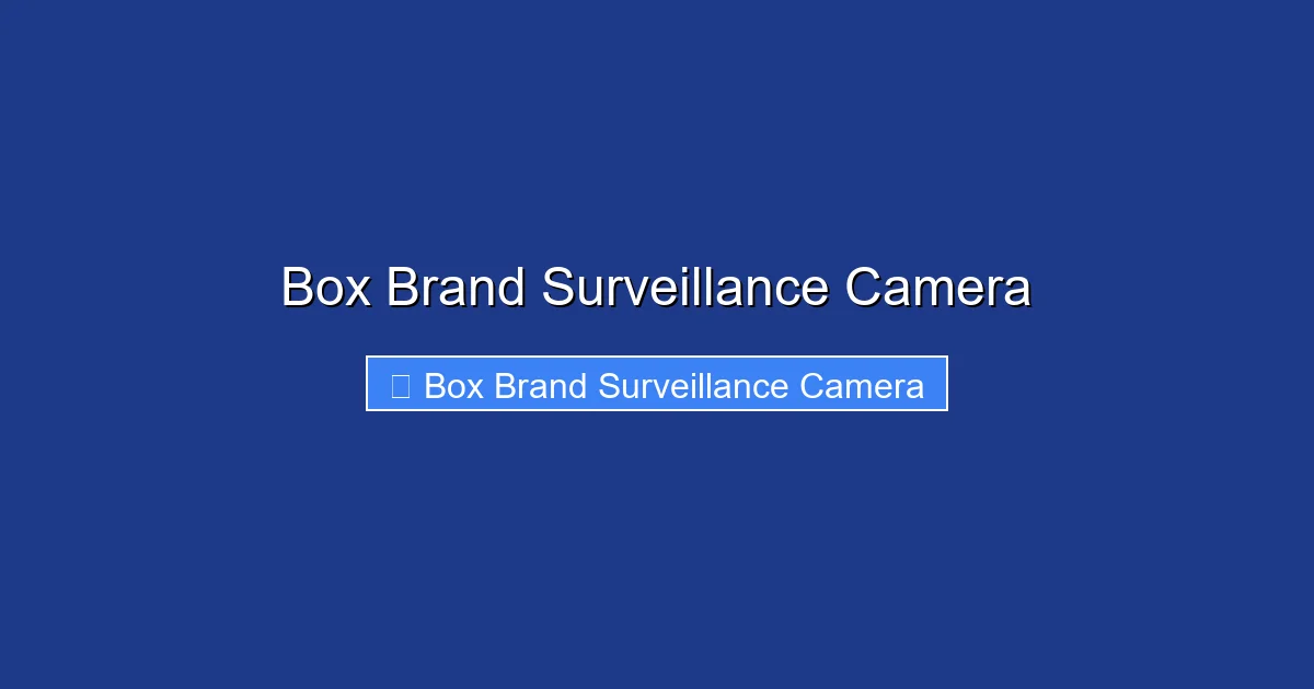 Box Brand Surveillance Camera