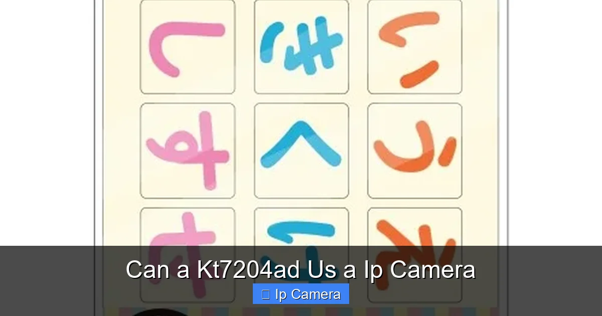 Can a Kt7204ad Us a Ip Camera