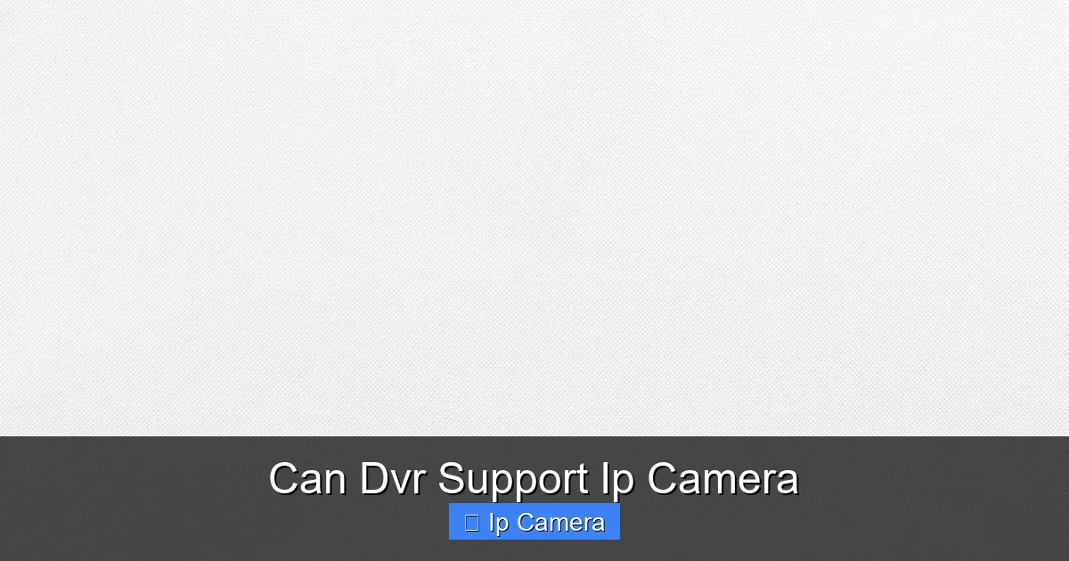Can Dvr Support Ip Camera