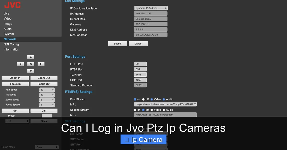 Can I Log in Jvc Ptz Ip Cameras