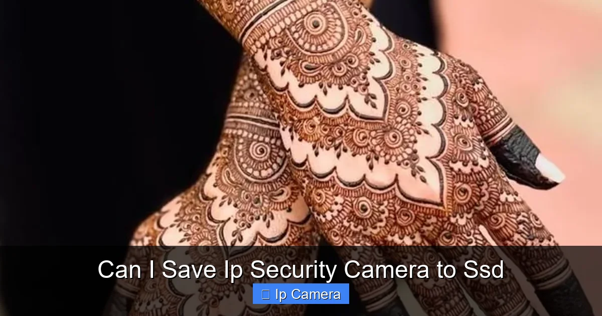 Can I Save Ip Security Camera to Ssd