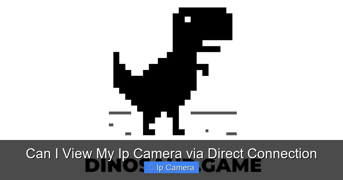Can I View My Ip Camera via Direct Connection