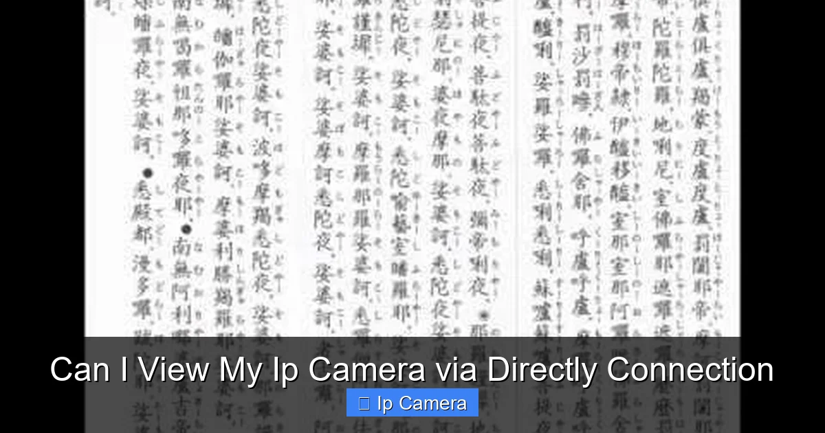 Can I View My Ip Camera via Directly Connection