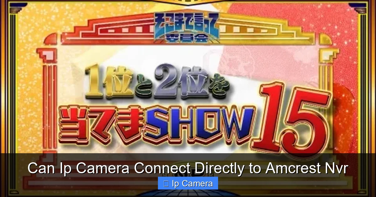 Can Ip Camera Connect Directly to Amcrest Nvr