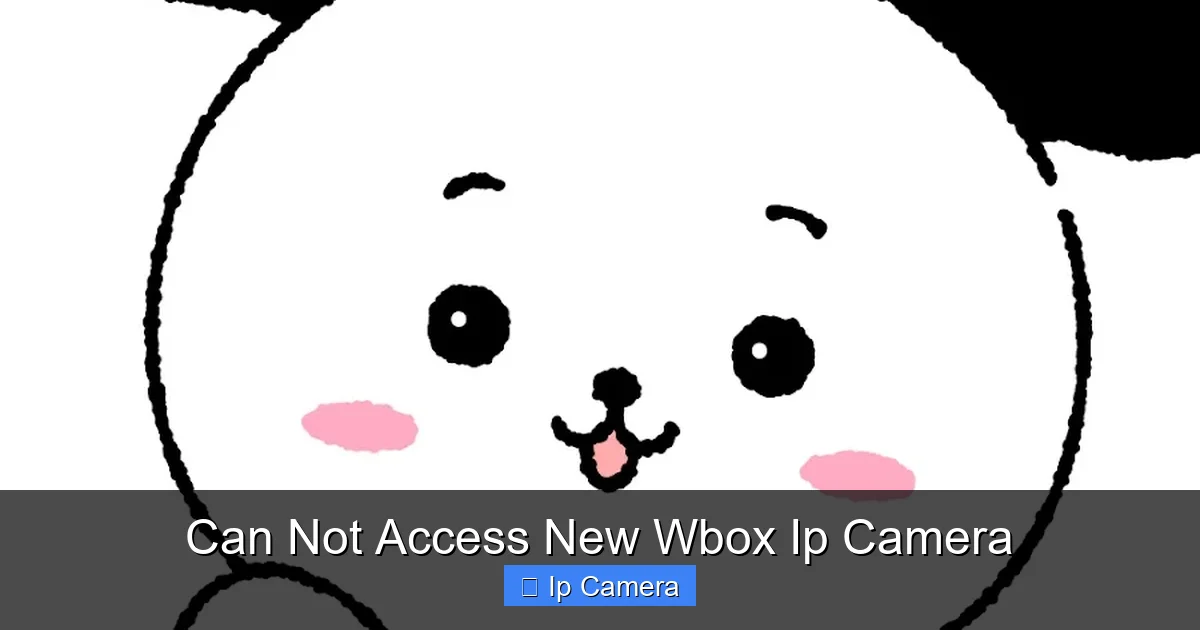 Can Not Access New Wbox Ip Camera