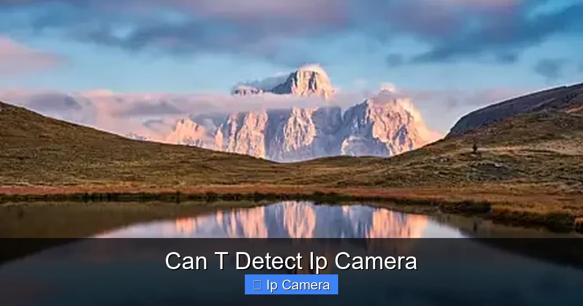 Can T Detect Ip Camera