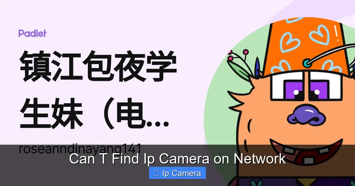 Can T Find Ip Camera on Network